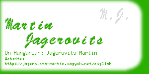 martin jagerovits business card